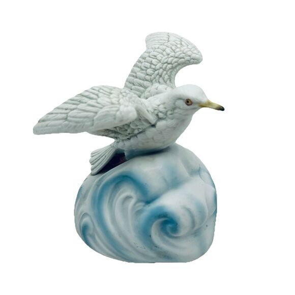 Vintage Gorham Figural Seagull on Wave Wings Spread Music Box Somewhere Rainbow - Picture 1 of 10